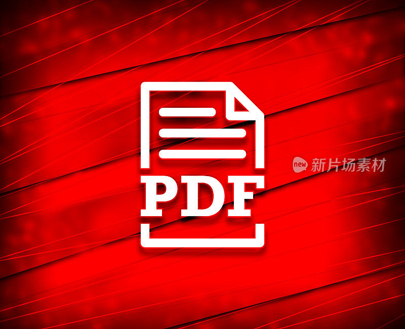 PDF document page icon shiny line red background illustration